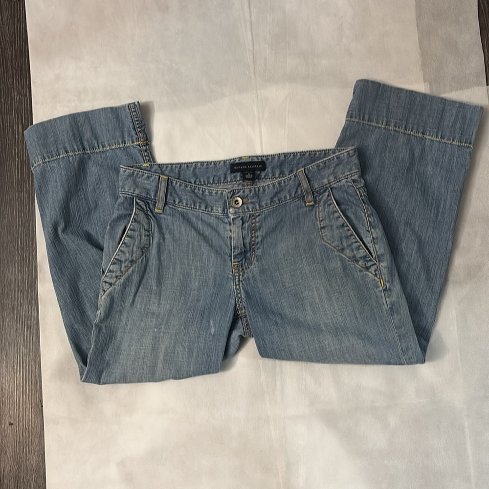 Banana Republic Denim Stretch Bermuda Shorts 0 Festival Summer Casual Boho Twee - Picture 3 of 13